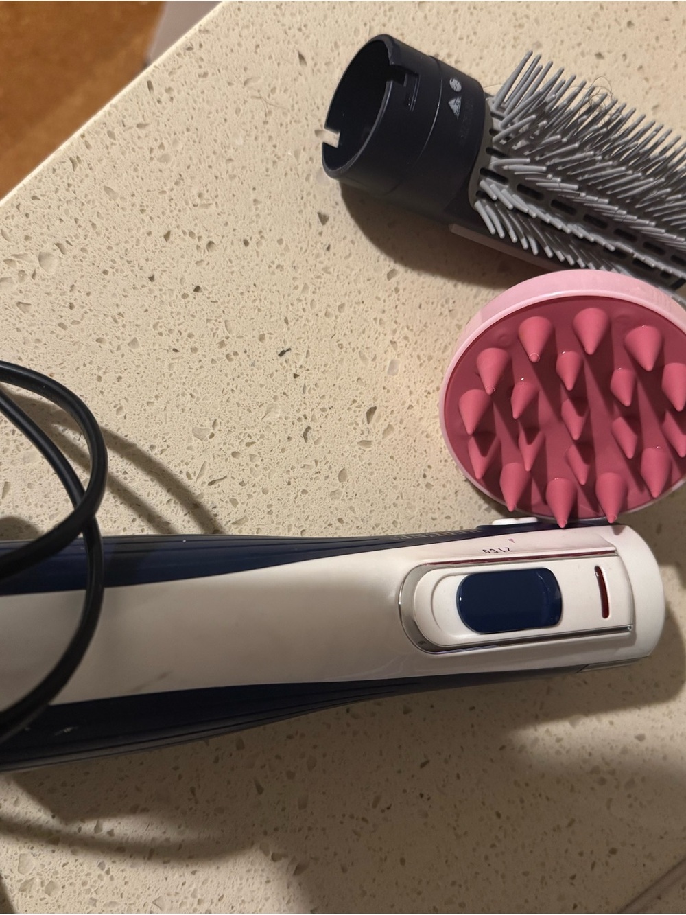 Men's Electric Grooming Tool with Pink Silicone Scalp Brush